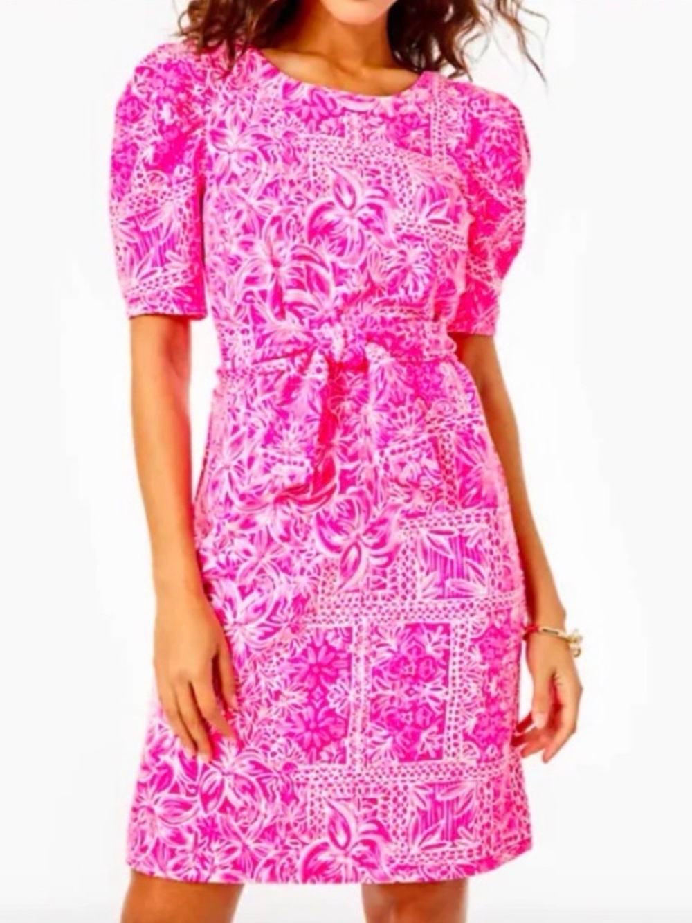 Lilly Pulitzer Harriet Shift Dress Sz. L - Piñata Pink Blooms On The Block NWT